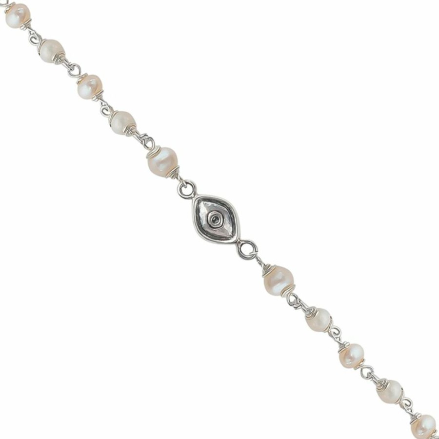 Pulseras NC Joyas | Pulsera Ojo - Plata Y Perlas De Rio