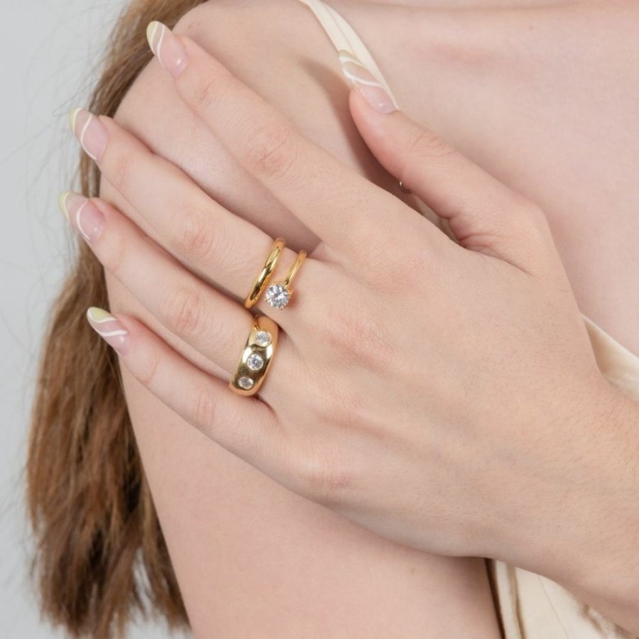 Anillos NC Joyas | Anillo Love Gold - Plata Y Bano De Oro