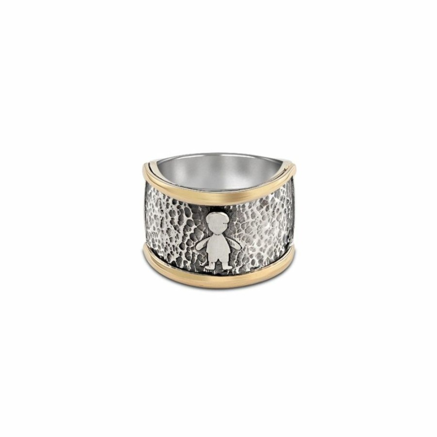 Anillos NC Joyas | Anillo Hijo Martillado - Plata Y Oro