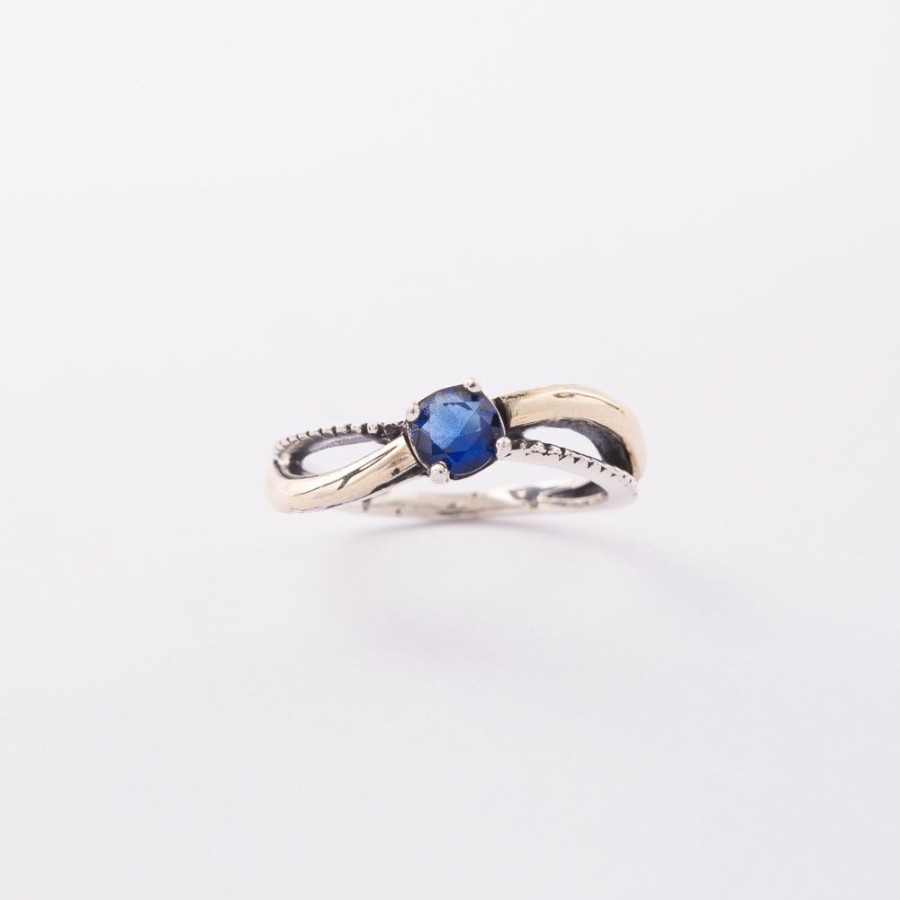 Anillos NC Joyas | Anillo People Blue - Plata Y Oro