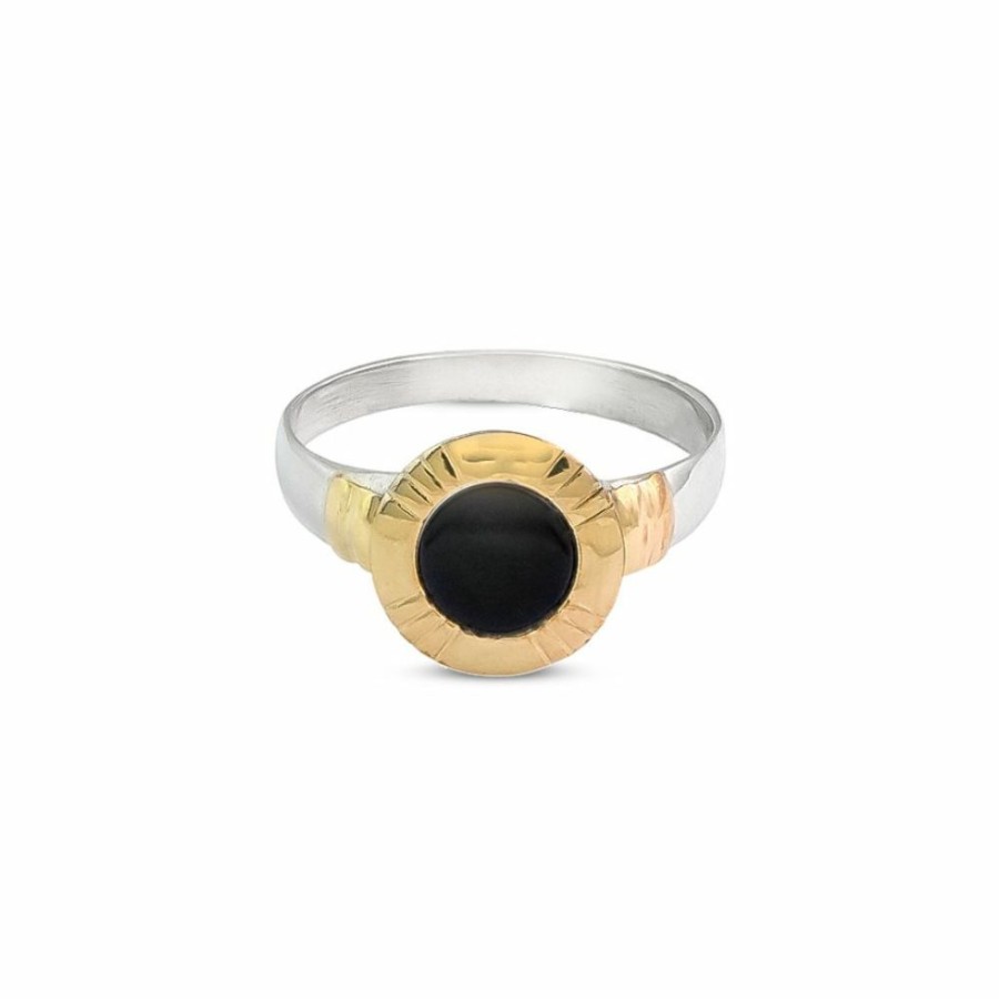 Anillos NC Joyas | Anillo Lara Onix - Plata Y Oro