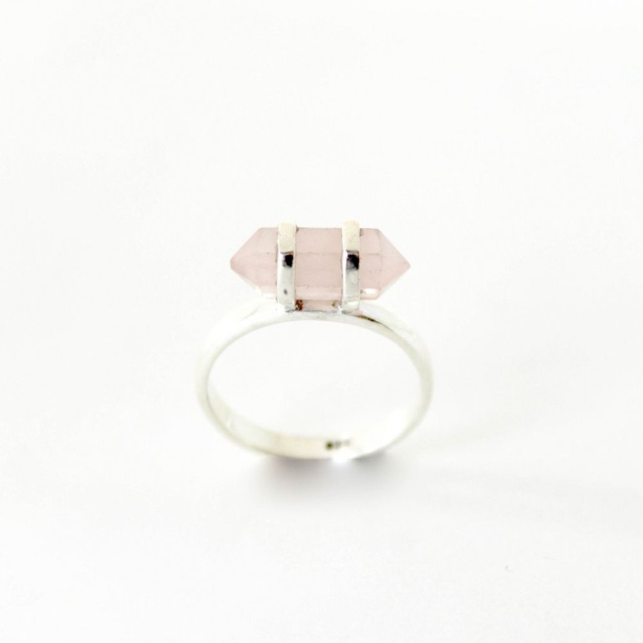 Anillos NC Joyas | Anillo Texas N 1 Cuarzo Rosa - Plata 925