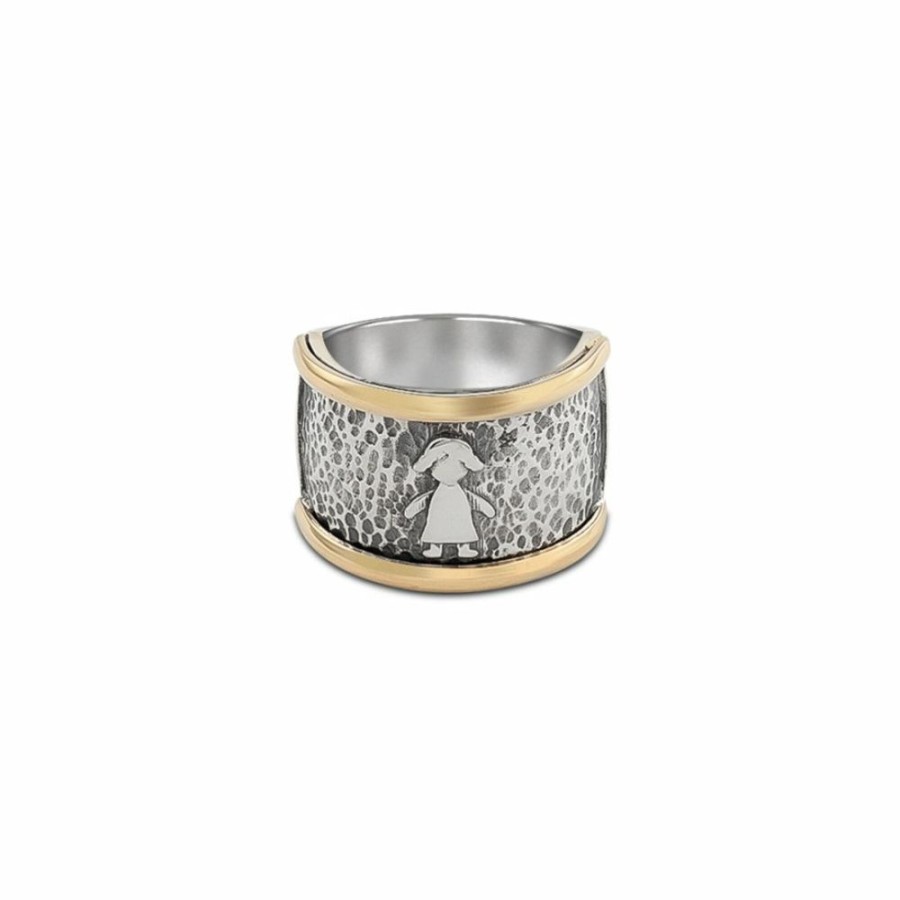 Anillos NC Joyas | Anillo Hija Martillado - Plata Y Oro