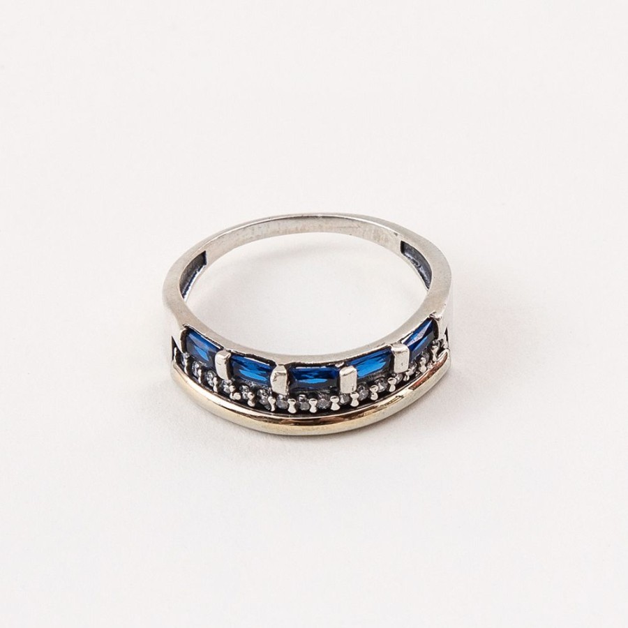 Anillos NC Joyas | Anillo Fenix Blue - Plata Y Oro