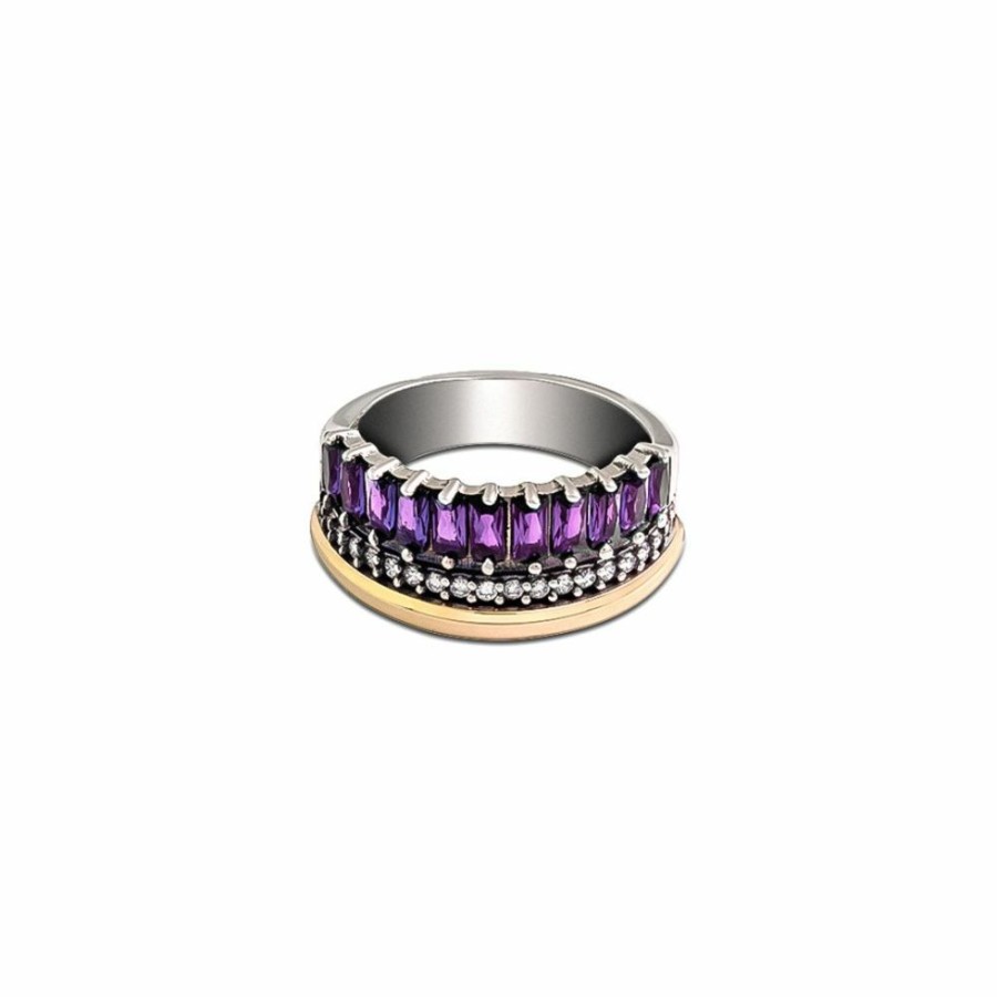 Anillos NC Joyas | Anillo Cher Purple - Plata Y Oro