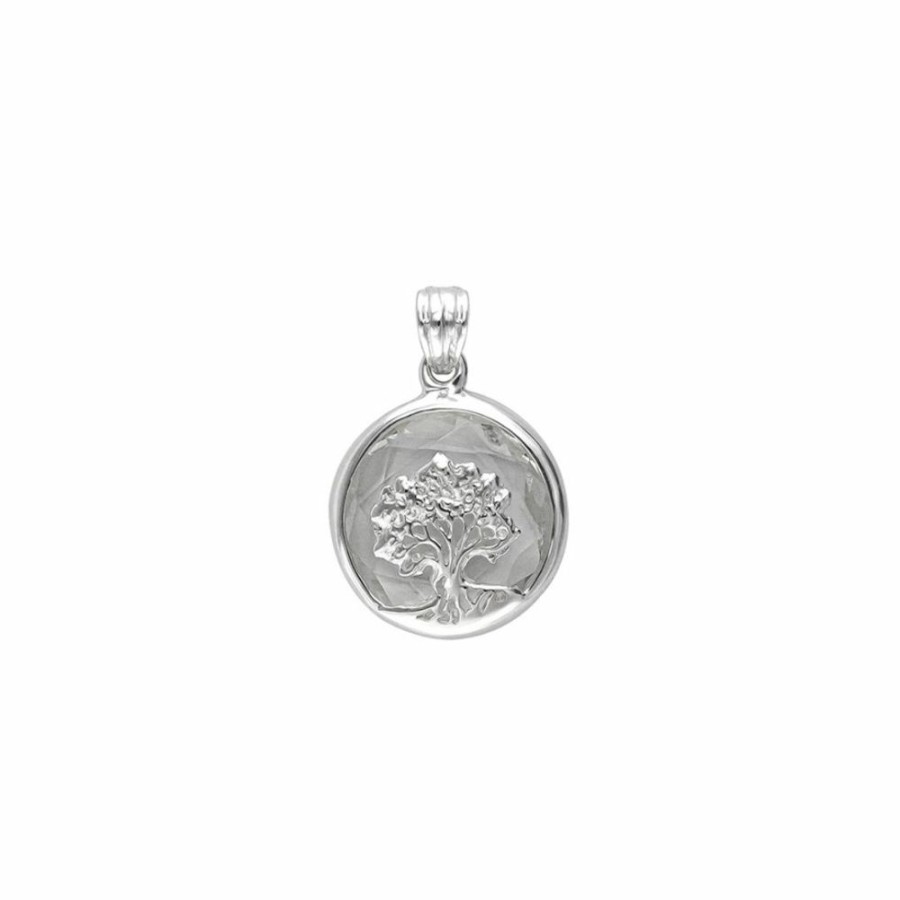 Dijes Y Medallas NC Joyas | Medalla Arbol De La Vida Cristal - Plata 925