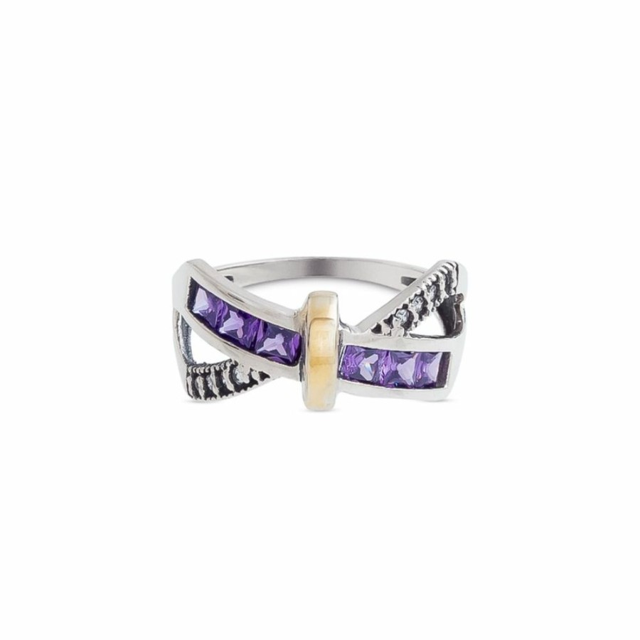 Anillos NC Joyas | Anillo Orlando Purple - Plata Y Oro