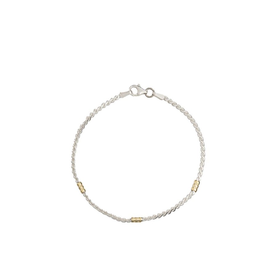 Pulseras NC Joyas | Pulsera Espiga Fina N 1 - Plata Y Oro