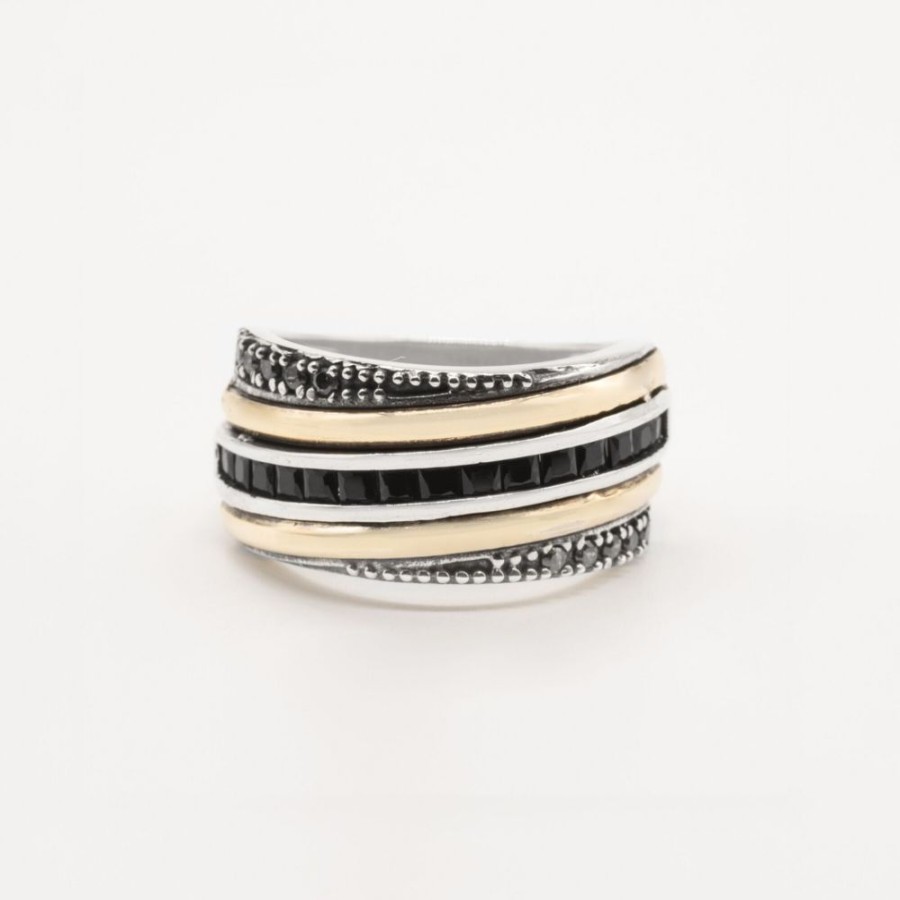 Anillos NC Joyas | Anillo Camsia Black - Plata Y Oro