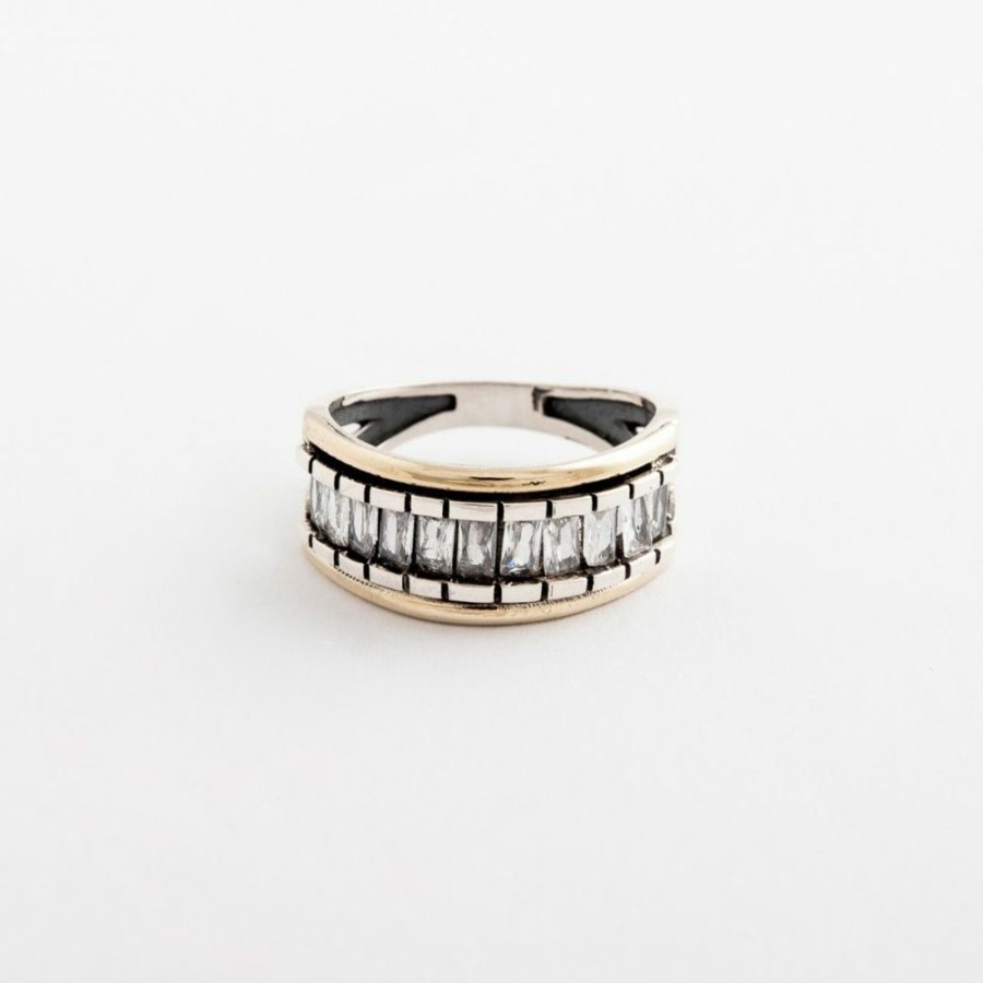 Anillos NC Joyas | Anillo Bonjour White - Plata Y Oro