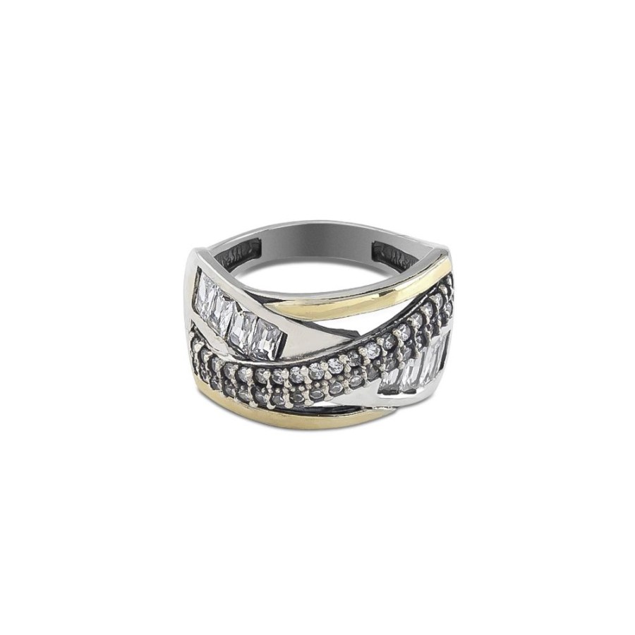 Anillos NC Joyas | Anillo Morrison White - Plata Y Oro