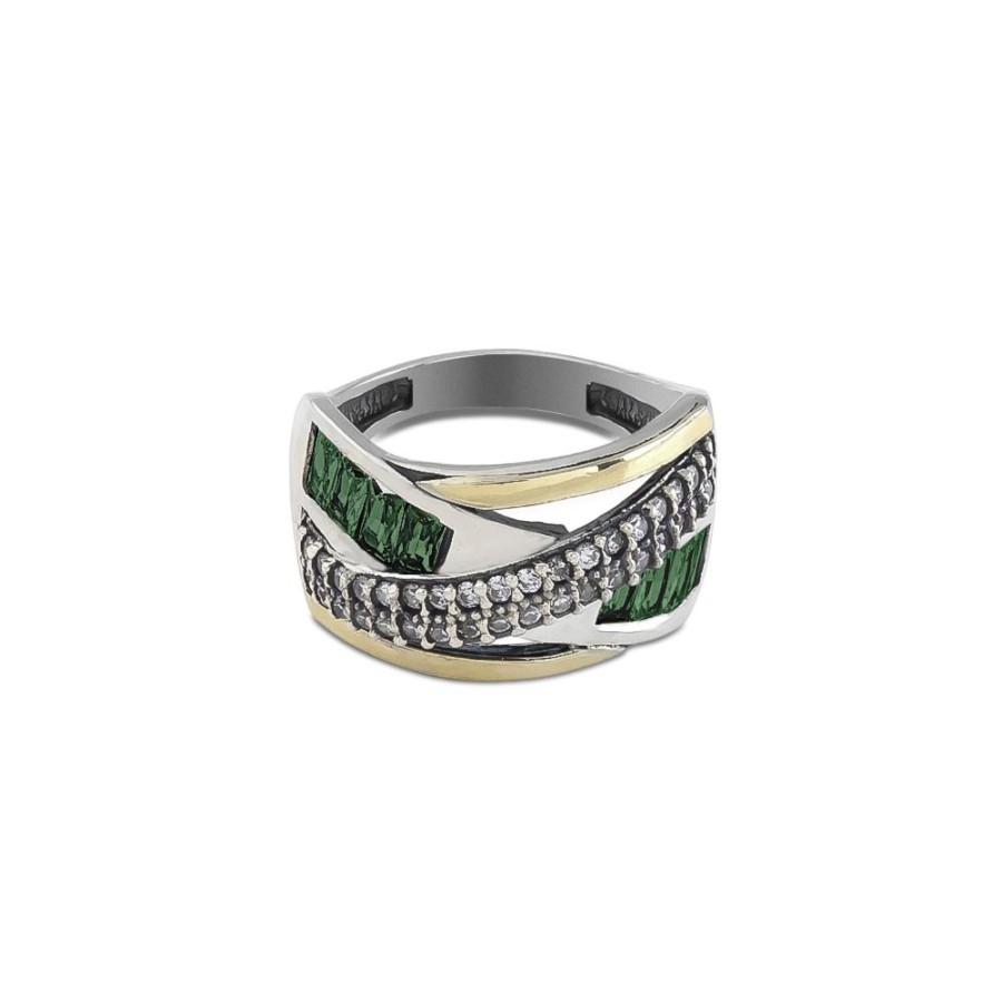 Anillos NC Joyas | Anillo Morrison Green - Plata Y Oro