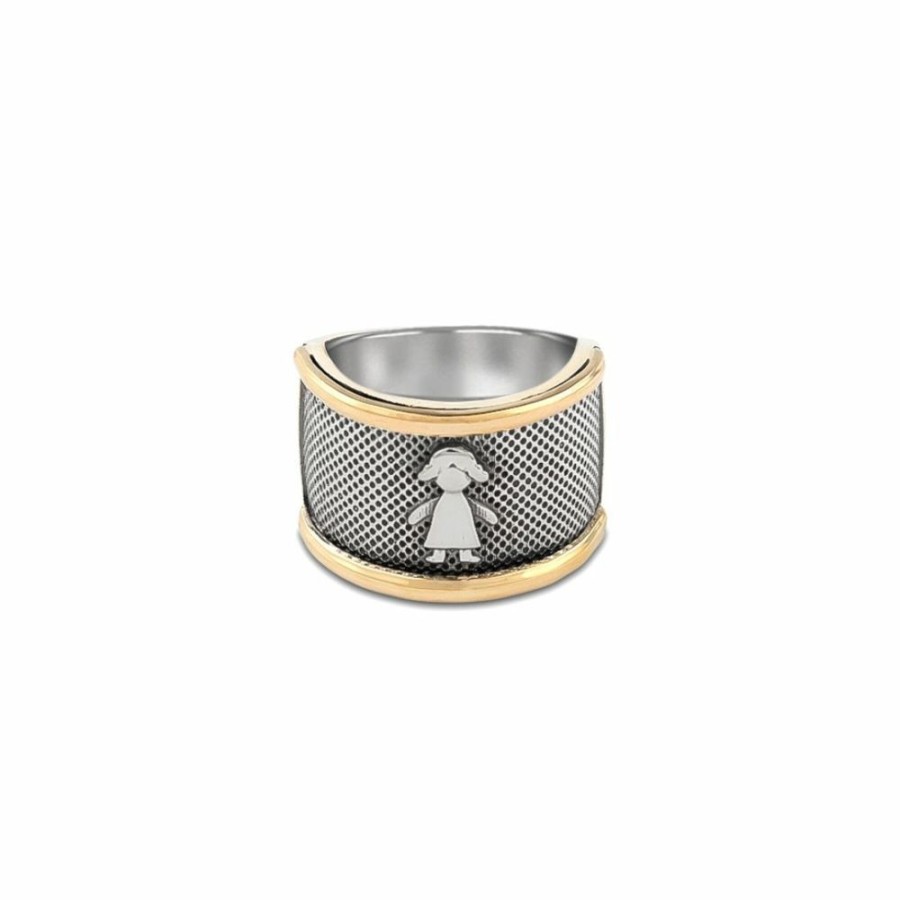 Anillos NC Joyas | Anillo Hija Trama - Plata Y Oro