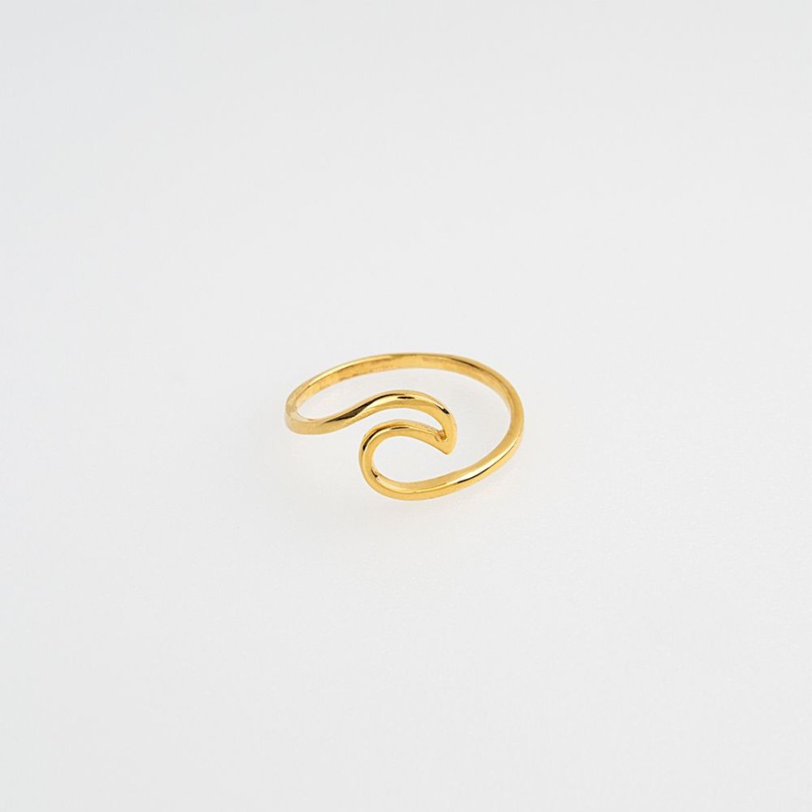 Anillos NC Joyas | Anillo Wave Gold - Plata Y Bano De Oro