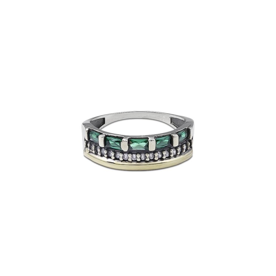 Anillos NC Joyas | Anillo Fenix Green - Plata Y Oro