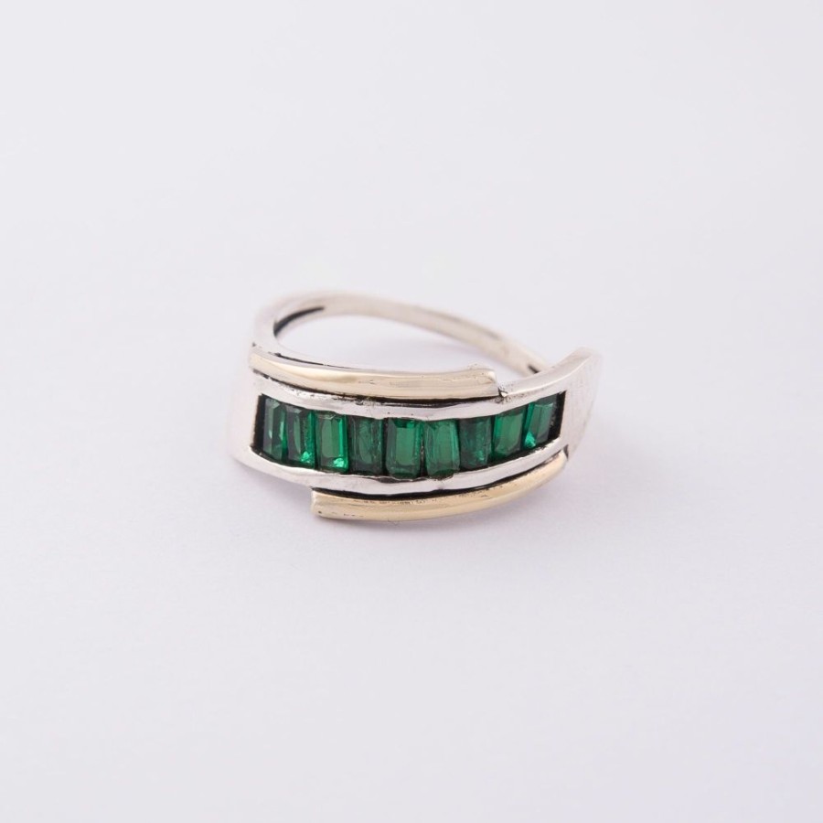 Anillos NC Joyas | Anillo Sidney Green - Plata Y Oro