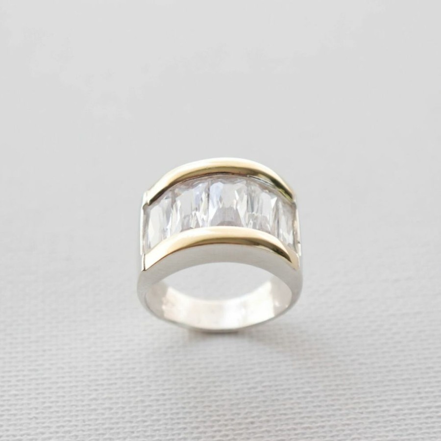 Anillos NC Joyas | Anillo Madona White - Plata Y Oro