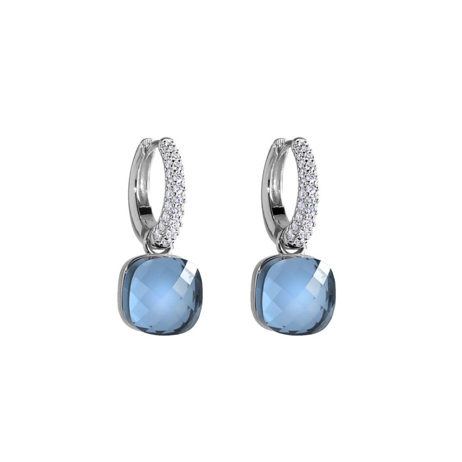 Cadenas NC Joyas | Aros Quinn Silver Sky Blue - Plata 925