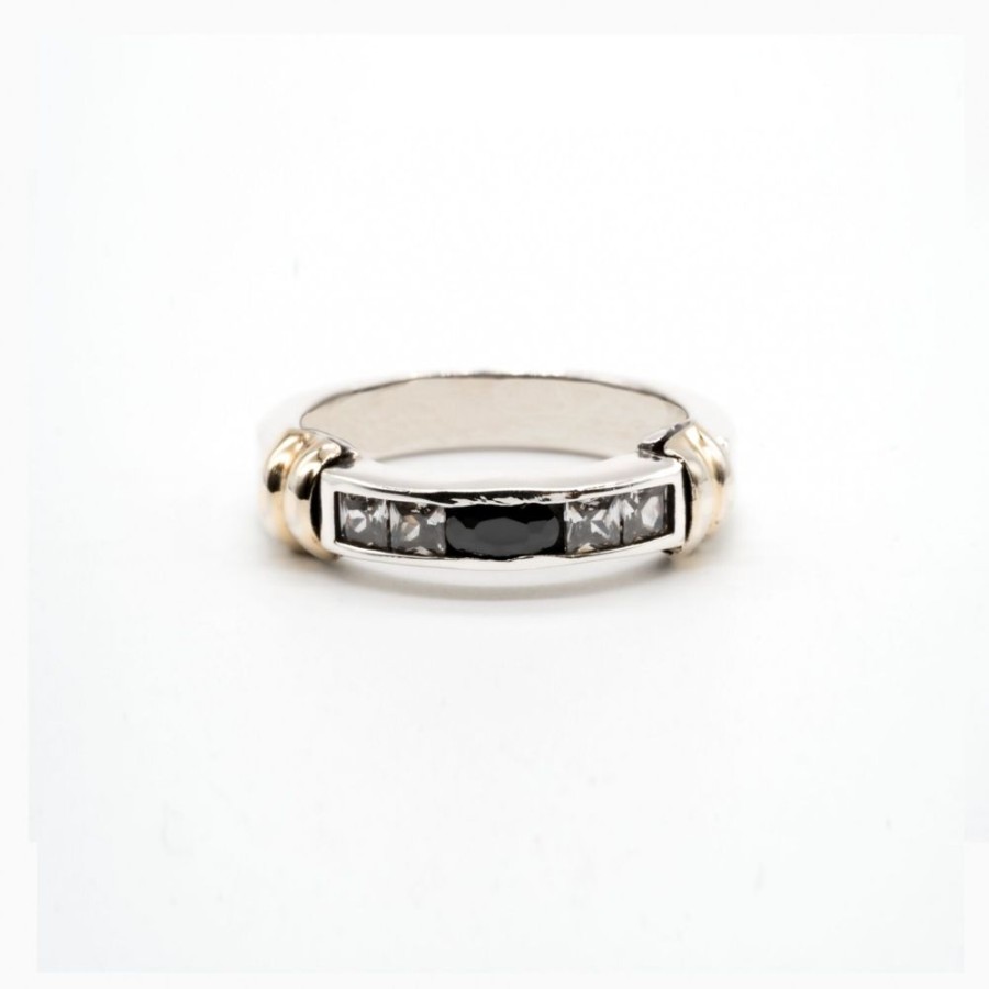 Anillos NC Joyas | Anillo Sevilla Black - Plata Y Oro