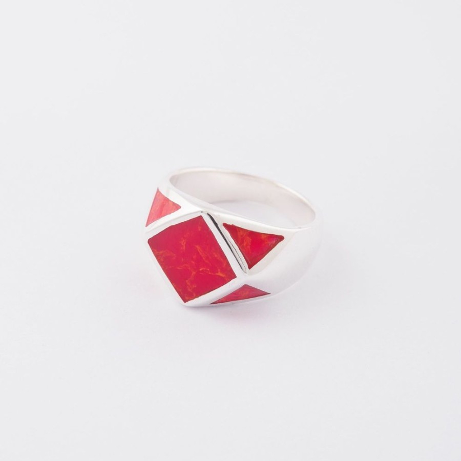 Anillos NC Joyas | Anillo Rombo Coral - Plata 925